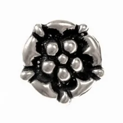 Boutons Fin Du Moyen Age à La Rose, L'étain, Ensemble De 5 Pièces