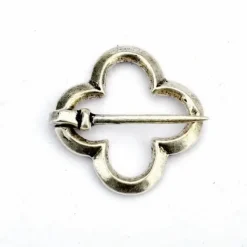 Broche Médiévale Quatrefoil, Argentée