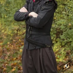 Epic Armoury Ceinture D'épée Tressée, Noire -Promos Halloween Boutique ceinture depee tressee noire 1