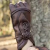 Epic Armoury Gants Sans Doigts Avec Lacets, Marron -Promos Halloween Boutique gants sans doigts avec lacets marron